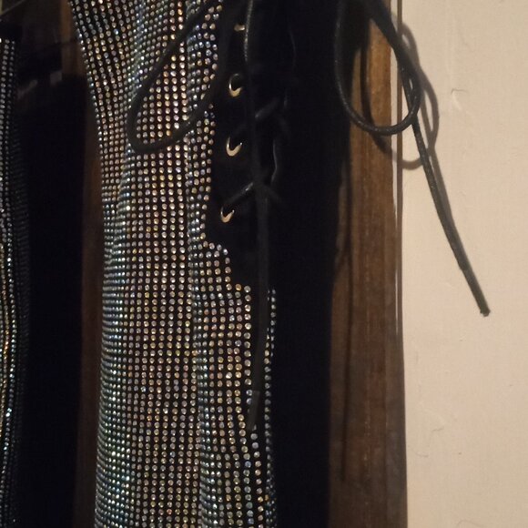 Akira Rhinstone Knee High Boots - Picture 3 of 6